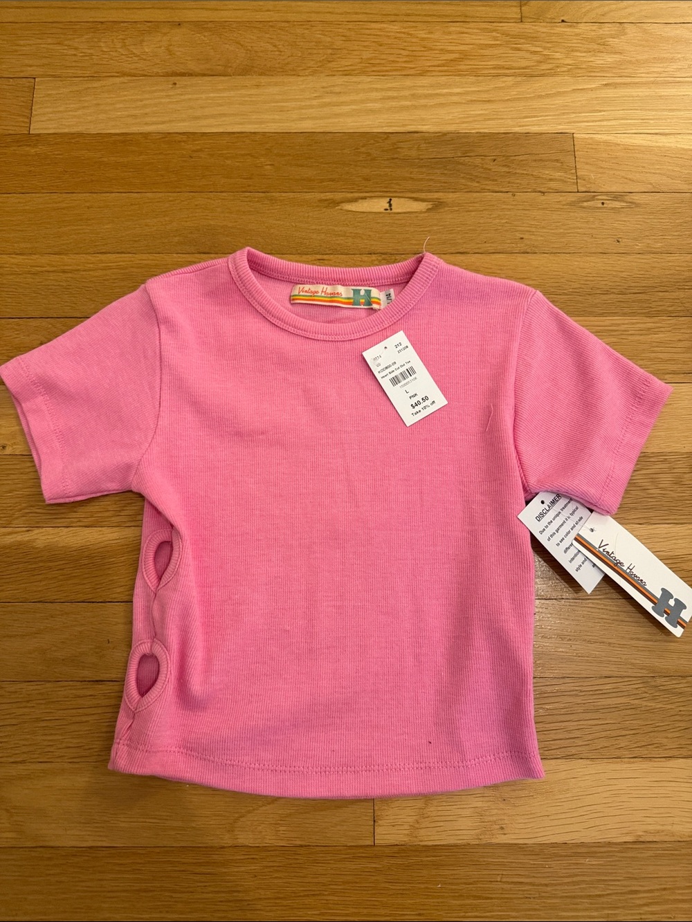 Vintage Havana Girls' Bubblegum Pink Short Sleeve Tee with Side Cutouts
